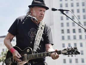 Neil Young performs