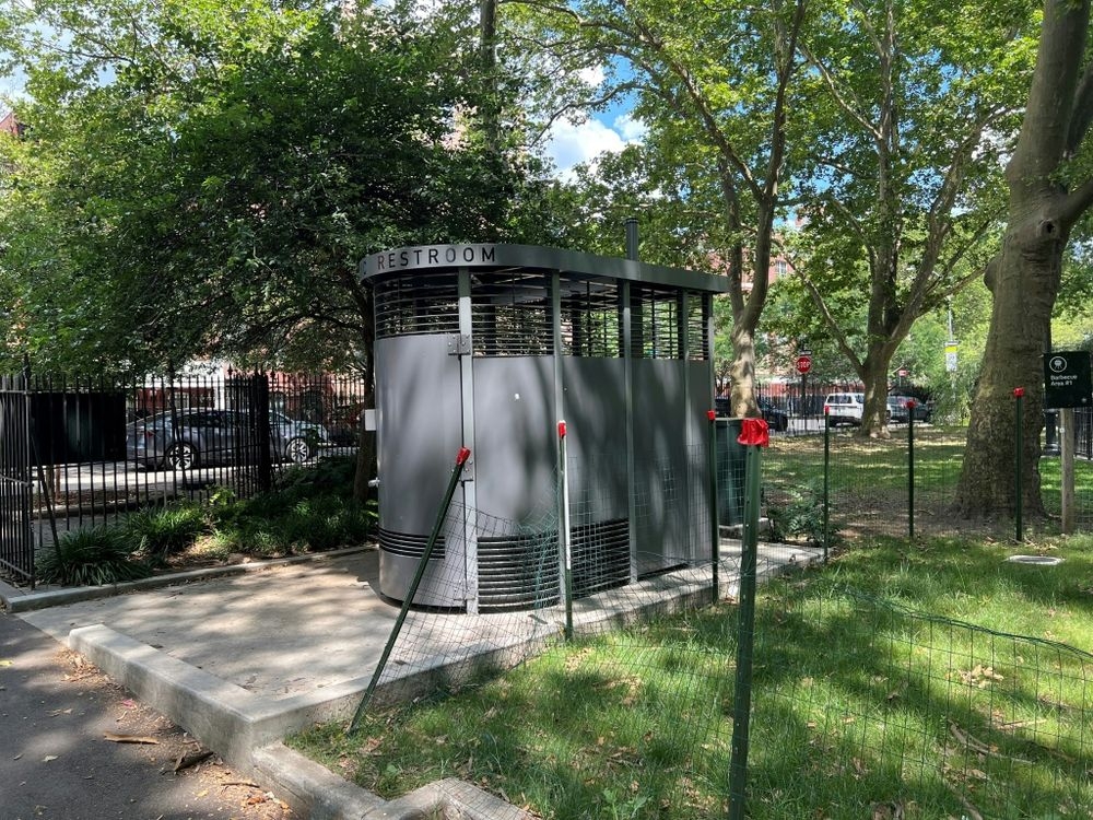 The ‘Portland Loo’ modular public restrooms are far cheaper than constructing traditional public toilet buildings, according to the company behind their creation, Madden FabricationGregory WALTON/AFP
