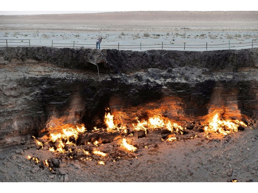 Soviet scientists set the crater on fire in 1971 after they accidentally drilled into a pocket of gasSTRINGER/AFP
