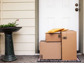 Front Door with Delivery Boxes