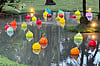 Glass installation in the garden of Rhum Clement. PHOTO BY ADAM WAXMAN/DINE MAGAZINE