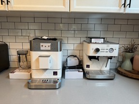 Comparing the KitchenAid fully-automatic and semi-automatic espresso machines.