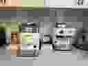 Comparing the KitchenAid fully-automatic(left) and semi-automatic espresso machines.