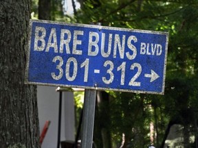 Many roads around the area have names that give a hint that this is a nudist resort.