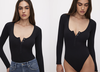 Good American Micro Rib Cotton Bodysuit