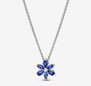 Sparkling Blue Herbarium Cluster Pendant Necklace