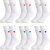 Socks with embroidered hearts.