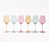 set of six Oui Coloured Wine Glasses