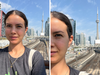 iPhone 17 Pro selfie camera: zoomed in at .5 and 2x.