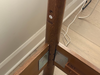 The L goes on the left side from the vantage point of lying down in the bed.