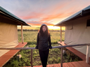Wearing the Abbott Hoody one chilly morning during a lodge stay in the Serengeti National Park in Tanzania.
